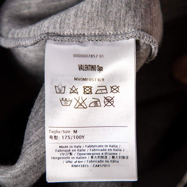 Pre Owned Valentino Grey Neoprene Black Panther Detail Sweatshirt M
