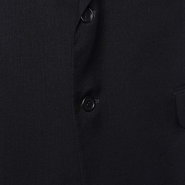 مملوكة مسبقًا Valentino Uomo Navy Blue Wool Button Front Blazer XL