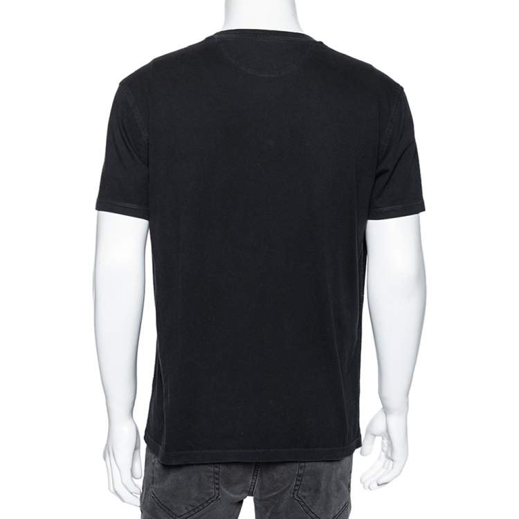 مملوكة مسبقًا Valentino Black Cotton Logo Applique Detailed T-Shirt XL