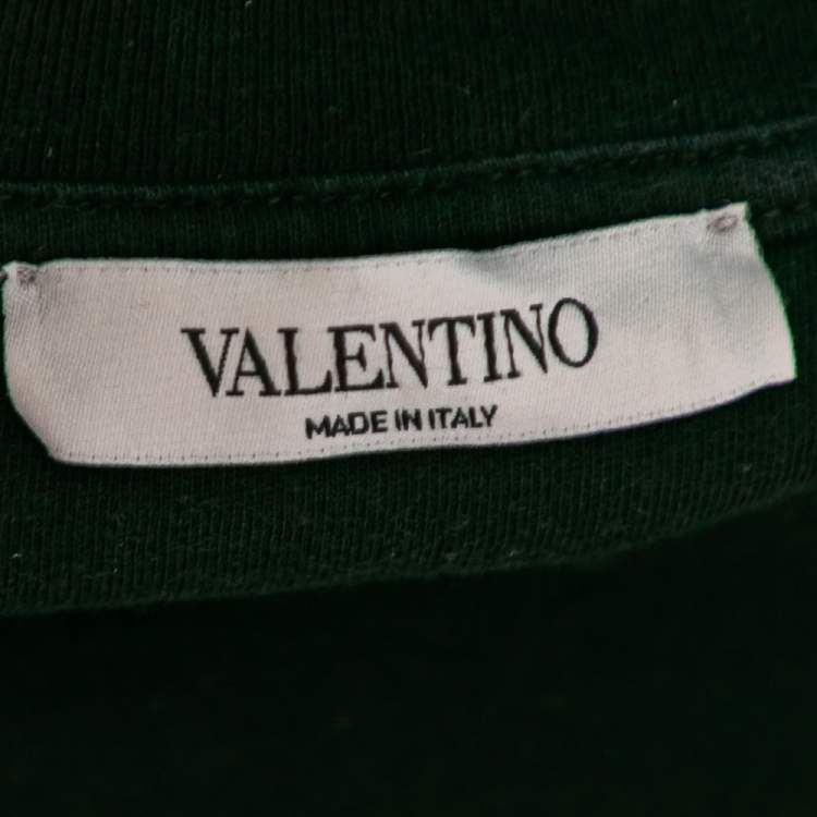 مملوكة مسبقًا Valentino Black Cotton Logo Applique Detailed T-Shirt XL