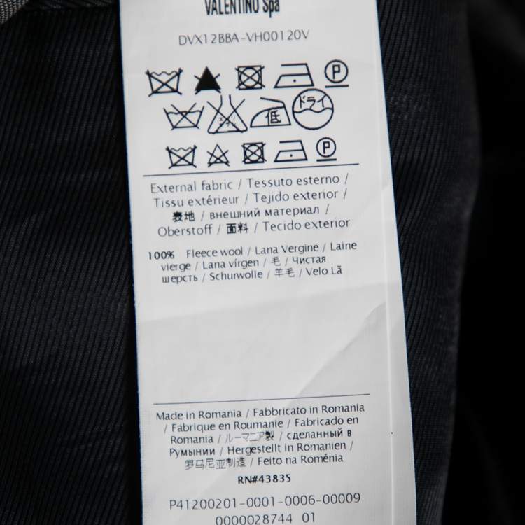 Pre Owned Valentino Grey Wool Single Breasted Suit XXXL