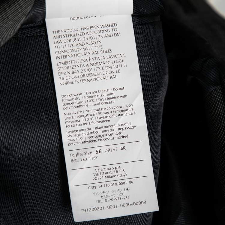 Pre Owned Valentino Grey Wool Single Breasted Suit XXXL