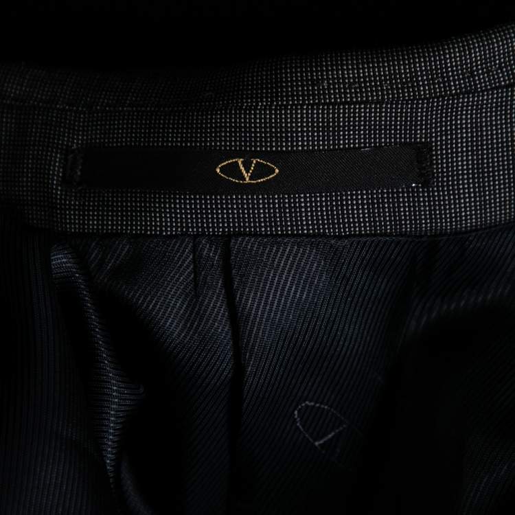 Pre Owned Valentino Grey Wool Single Breasted Suit XXXL