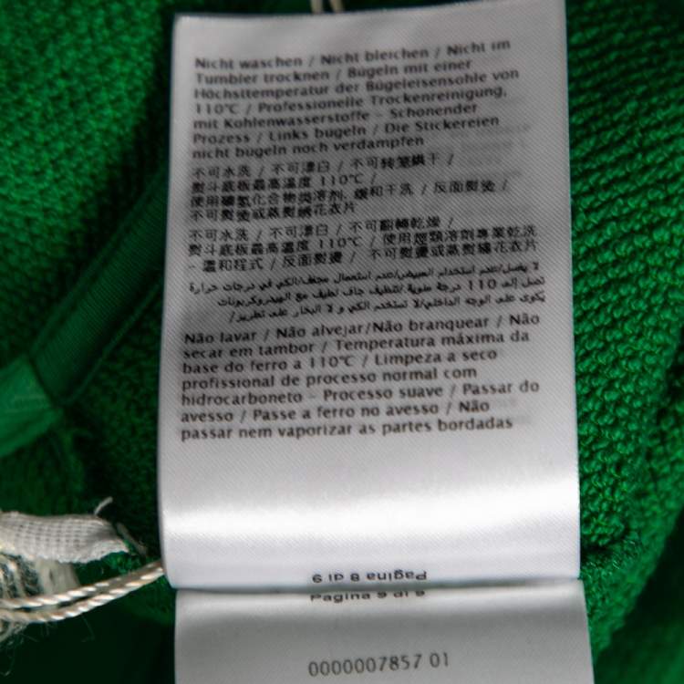 Pre Owned Valentino Green Cotton Logo Embellished Zip Front Hooded Jacket M