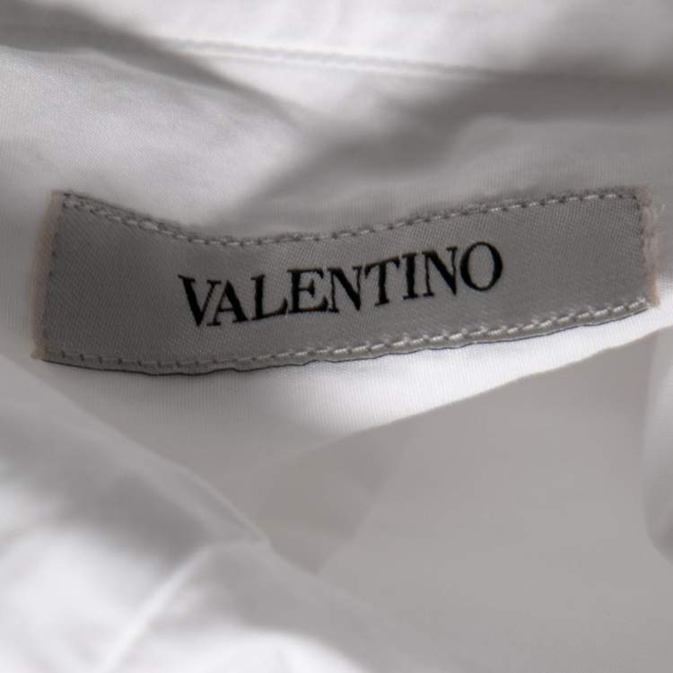 Pre Owned Valentino White Cotton Long Sleeve Button Front Shirt M