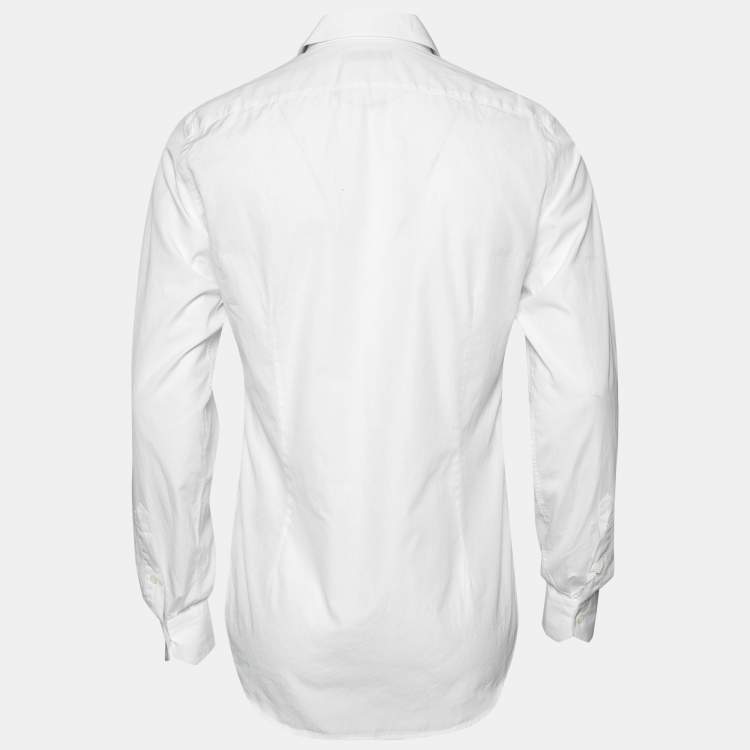 Pre Owned Valentino White Cotton Long Sleeve Button Front Shirt M