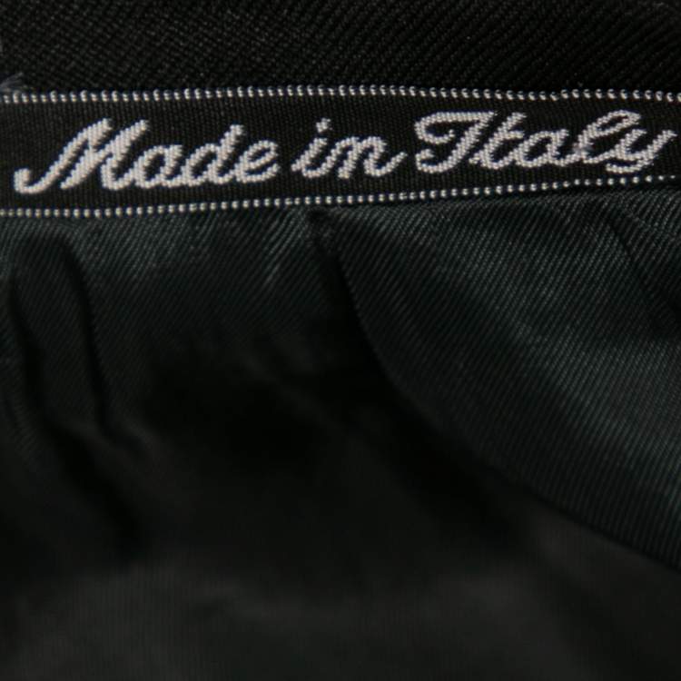 Pre Owned Valentino Vintage Black Wool Double Breasted Blazer L 