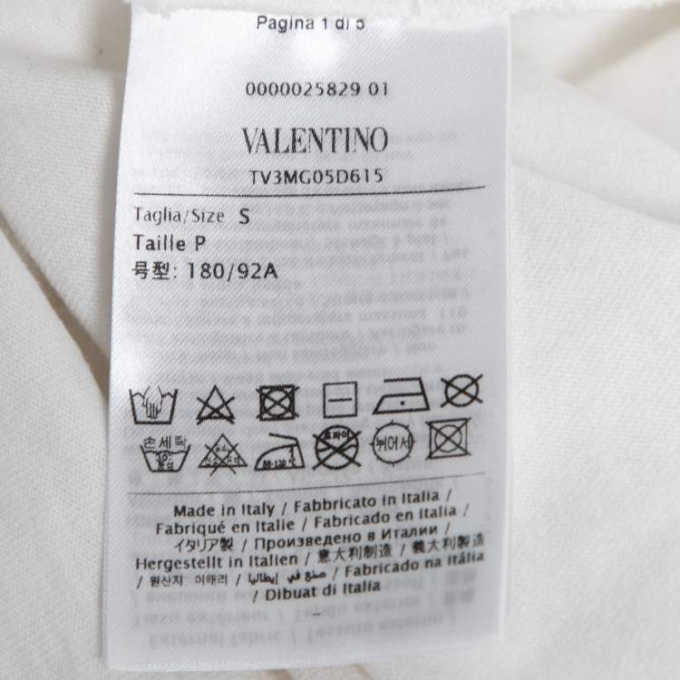 Pre Owned Valentino White Astronaut Printed Cotton Crew Neck T-Shirt S