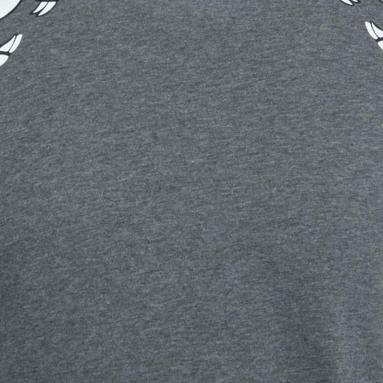 Pre Owned Valentino Grey Cotton Jersey Panther Souvenir T- Shirt S