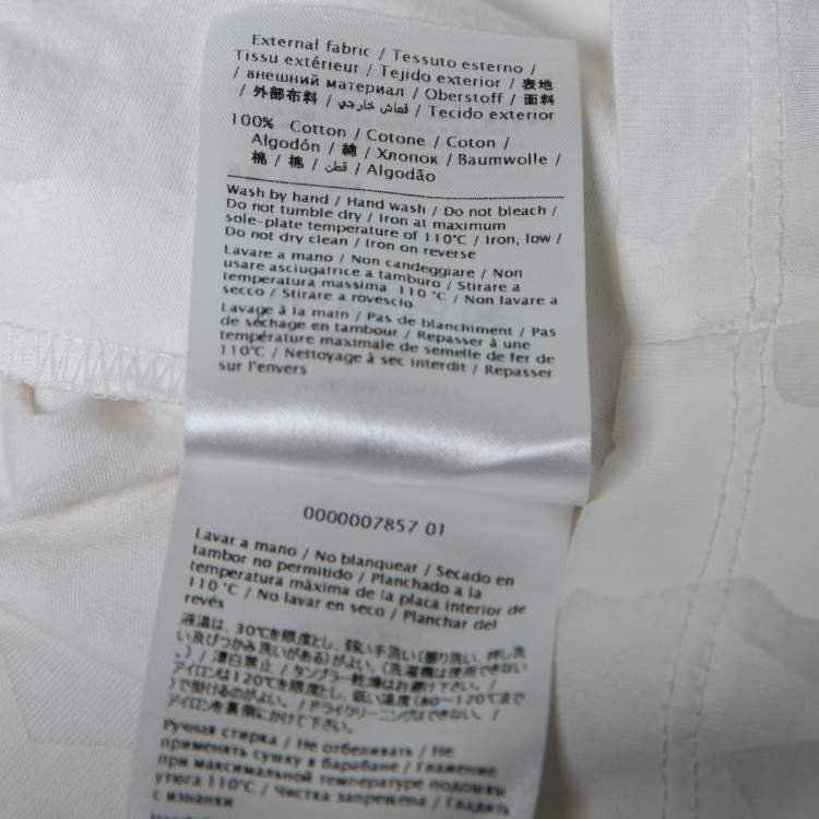 Pre Owned Valentino White Cotton Star Printed Crew Neck Short Sleeve T-Shirt S