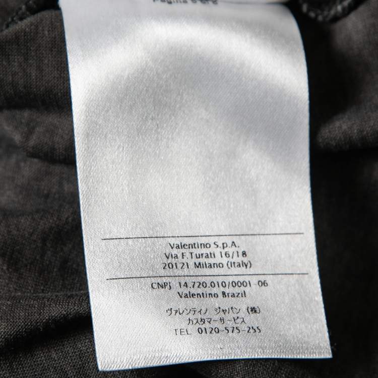 Pre Owned Valentino Black Multicolor Butterfly Print Cotton T-Shirt M