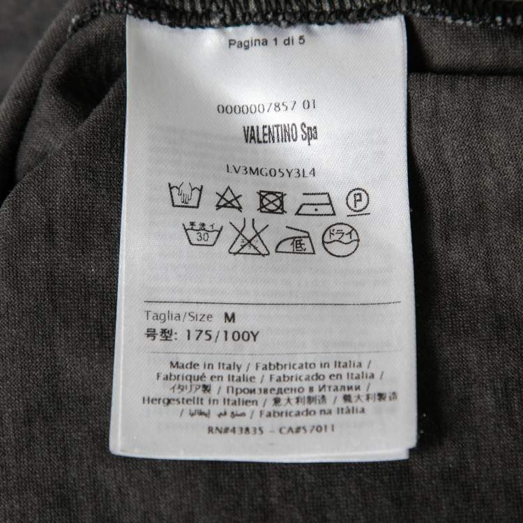Pre Owned Valentino Black Multicolor Butterfly Print Cotton T-Shirt M