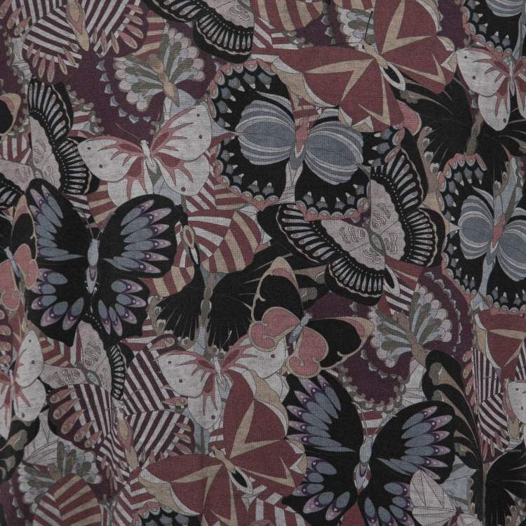 Pre Owned Valentino Black Multicolor Butterfly Print Cotton T-Shirt M