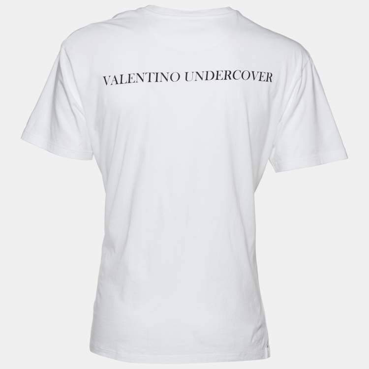 Valentino x Undercover White V Face UFO Print Cotton Crew Neck T