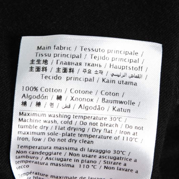Pre Owned Valentino Black Cotton Logo Printed Short Sleeve T-Shirt M