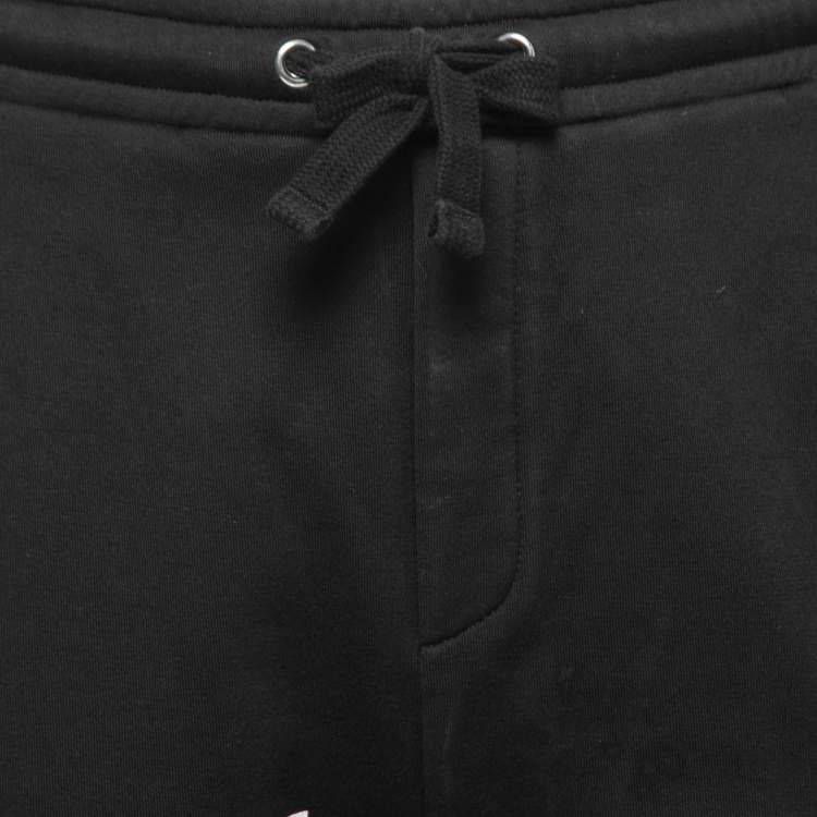 Pre Owned Valentino Black Logo Print Cotton Shorts S