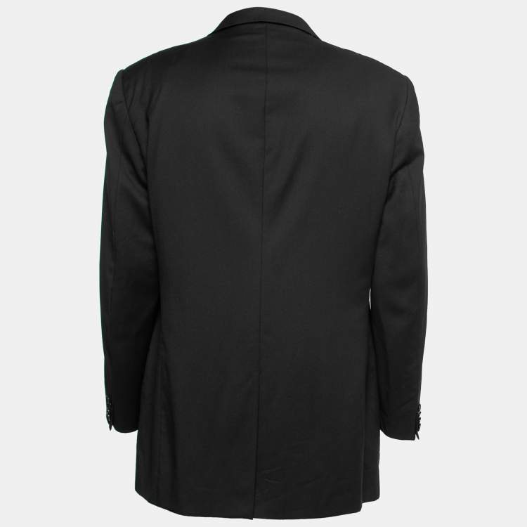 Pre Owned Valentino Vintage Black Wool Single-Breasted Blazer 2XL