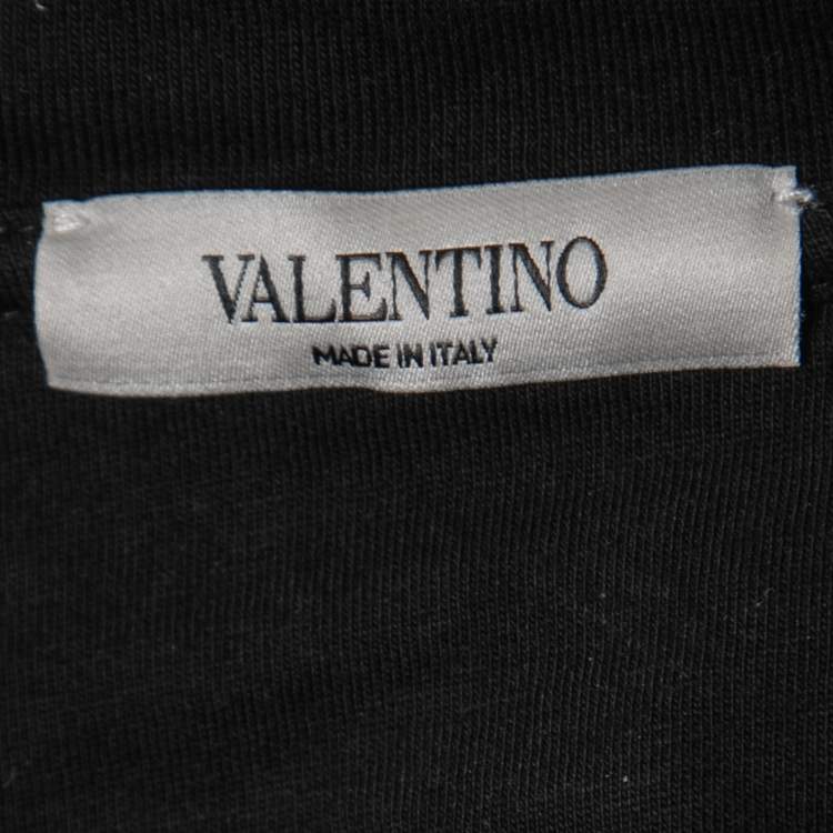 Pre Owned Valentino Black Surf Print Cotton T-Shirt S