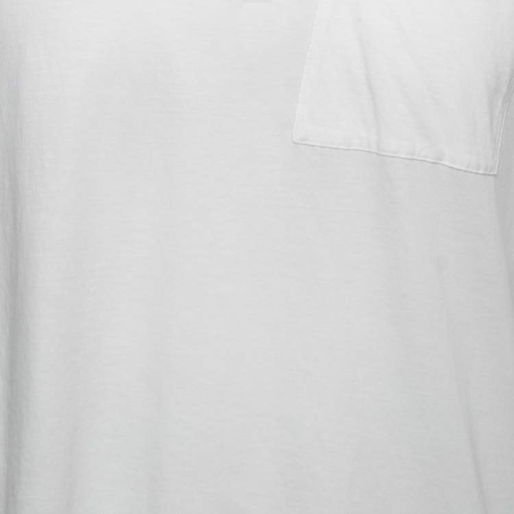 Pre Owned Valentino White Cotton Studded Crewneck T-Shirt L