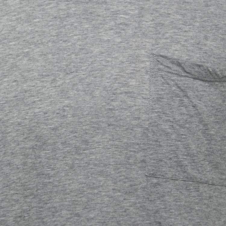 Pre Owned Valentino Grey Cotton Rockstud Detail Crewneck T-Shirt XL