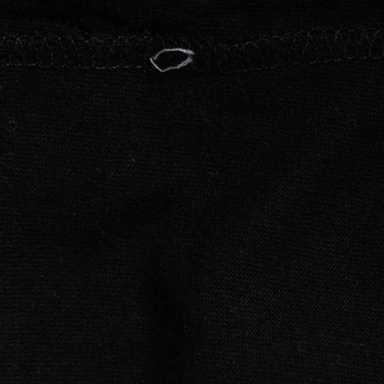 Pre Owned Valentino Black VLogo Printed Cotton Half Sleeve Crewneck T-Shirt S