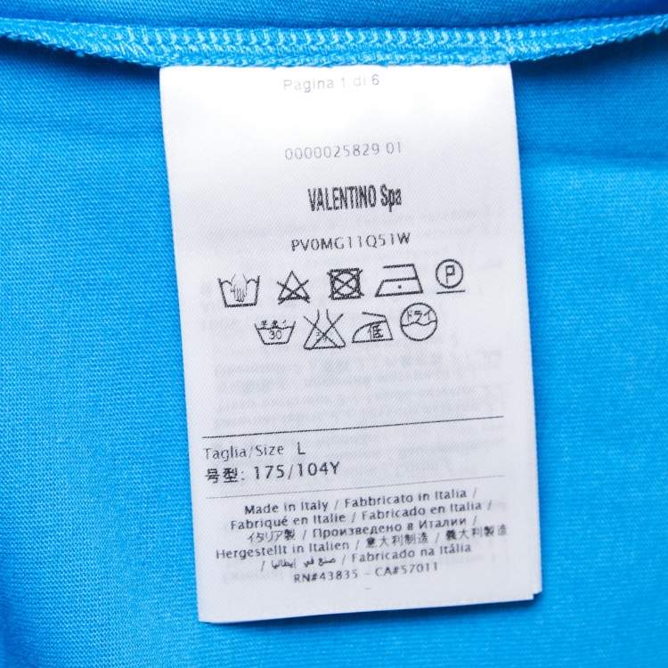 Pre Owned Valentino Color Block Cotton Knit Round Neck T-Shirt L