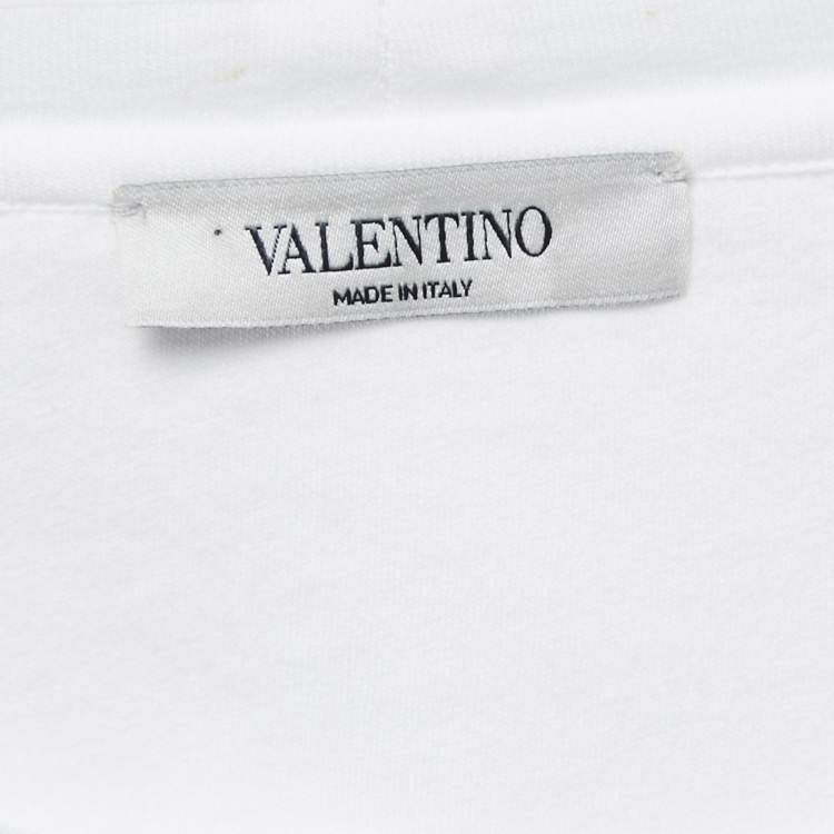 Pre Owned Valentino Color Block Cotton Knit Round Neck T-Shirt L