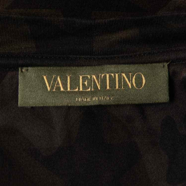 Pre Owned Valentino Camo Star Printed Cotton Knit T-Shirt S