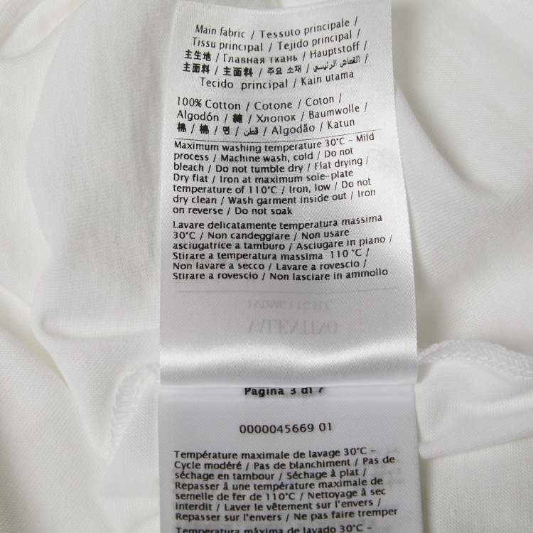Pre Owned Valentino White Cotton Crew Neck Half Sleeve T-Shirt M