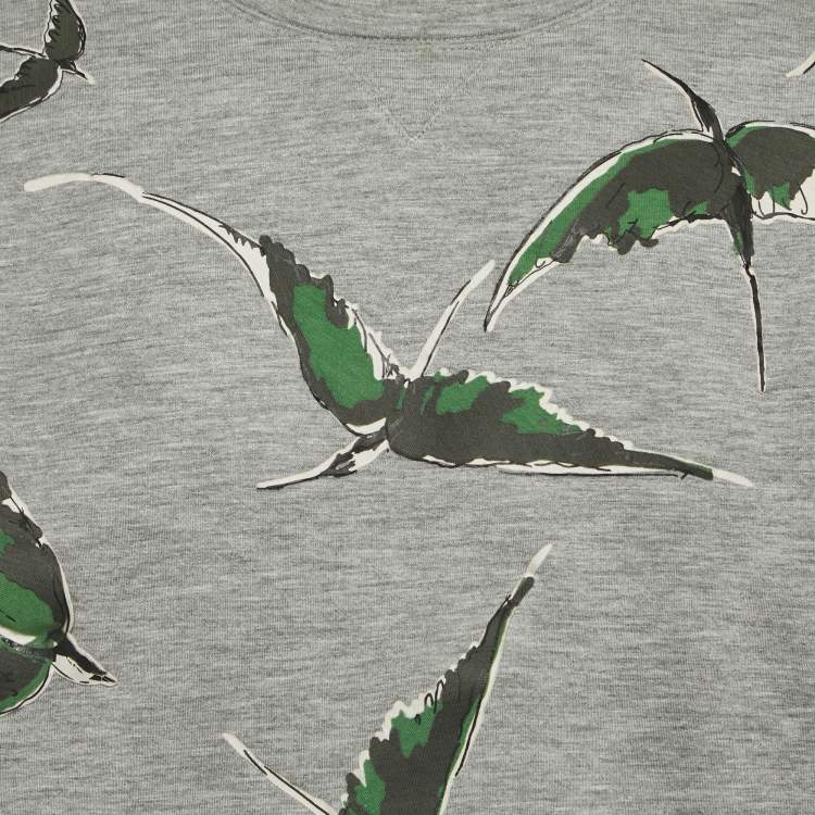 Pre Owned Valentino Grey Graphic Print Modal Crew Neck Sweater M