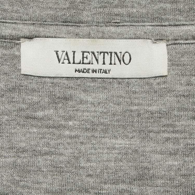 Pre Owned Valentino Grey Graphic Print Modal Crew Neck Sweater M