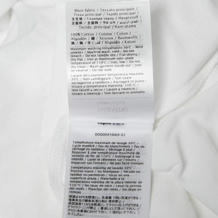 Pre Owned Valentino White Cotton Crew Neck Half Sleeve T-Shirt M
