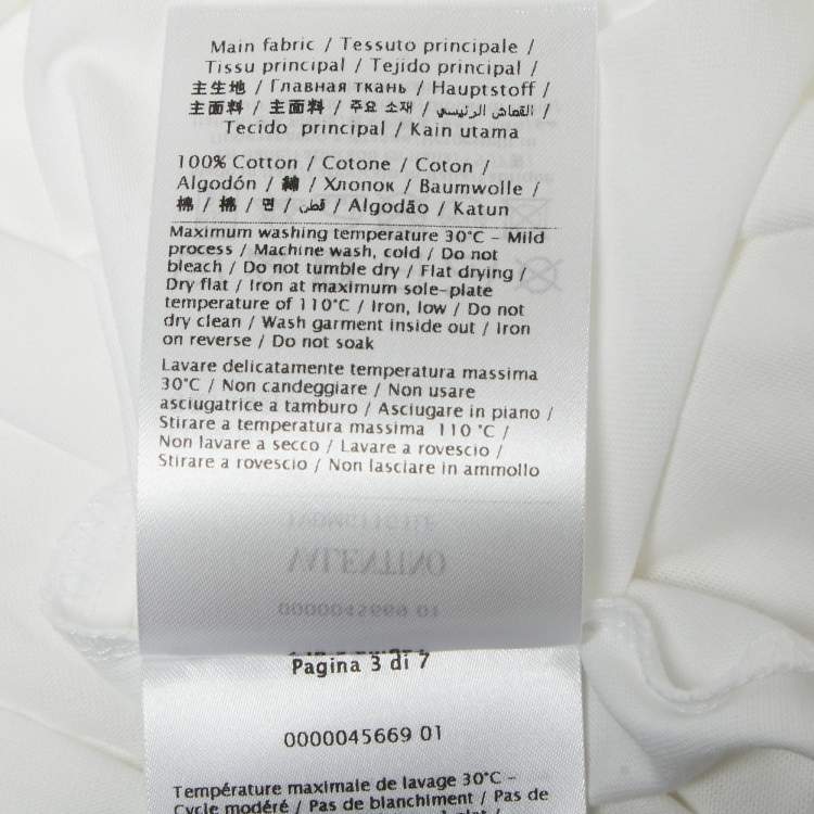 Pre Owned Valentino White Cotton Crew Neck Half Sleeve T-Shirt M