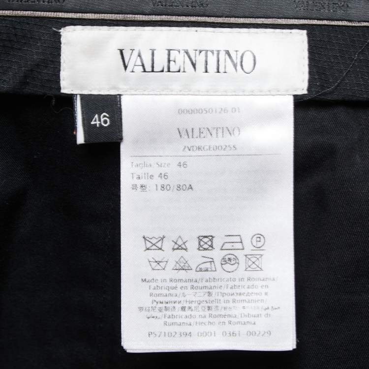 Pre Owned Valentino Navy Blue Wool Trousers S