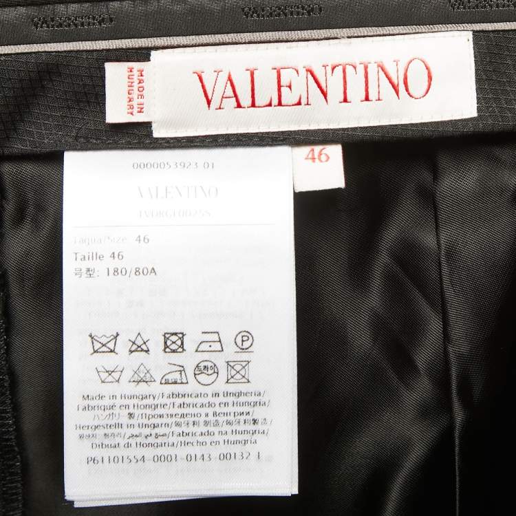 Pre Owned Valentino Black Wool Tailored Trousers S