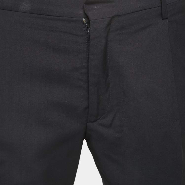 Pre Owned Valentino Navy Blue Wool Tailored Trousers M