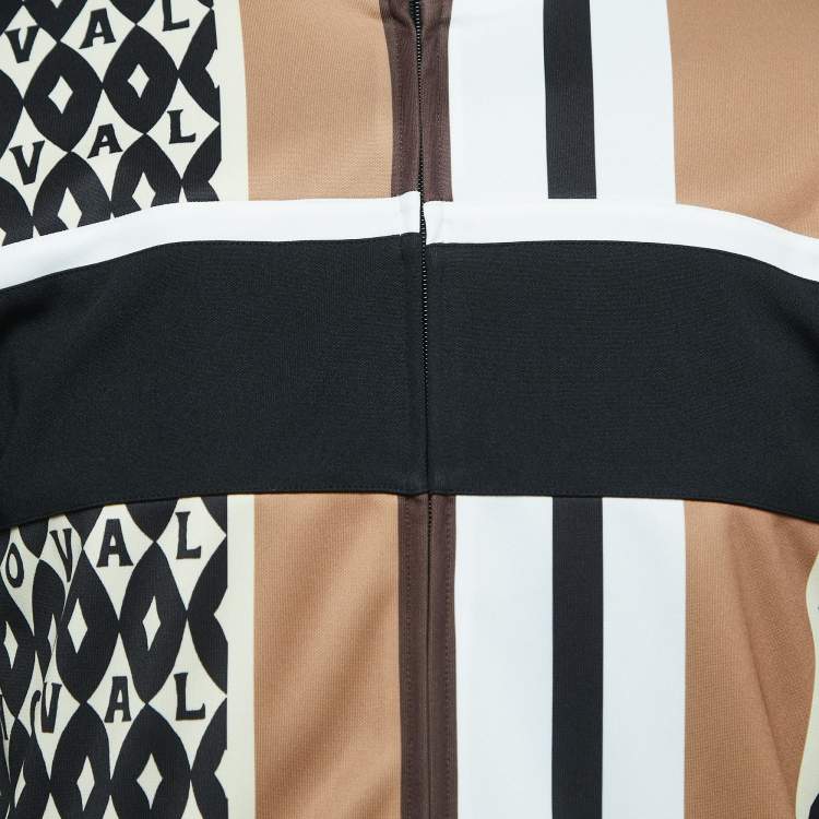 Pre Owned Valentino Black Logo Print Synthetic Zip Front Jacket S