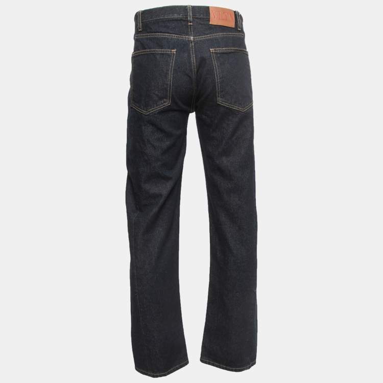 Pre Owned Valentino Dark Blue Denim Jeans M Waist 33"