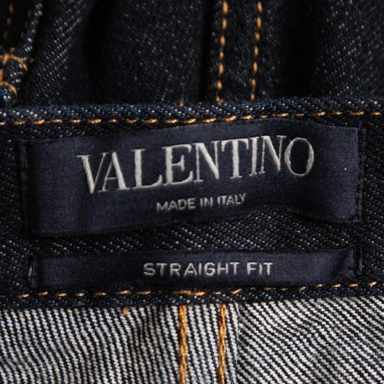 Pre Owned Valentino Dark Blue Denim Jeans M Waist 33"