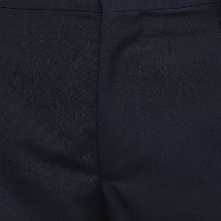 Pre Owned Valentino Navy Blue Wool Tailored Trousers S