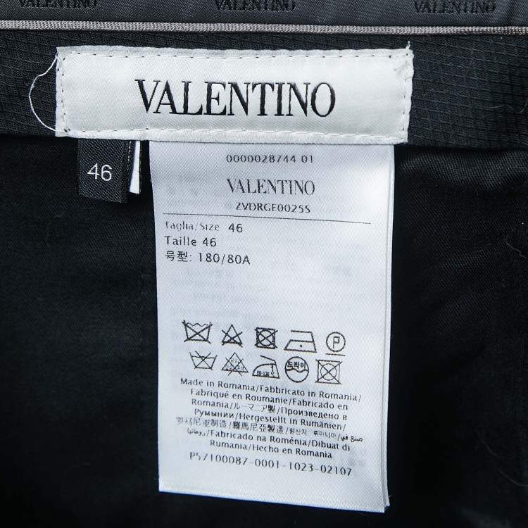 Pre Owned Valentino Navy Blue Wool Tailored Trousers S