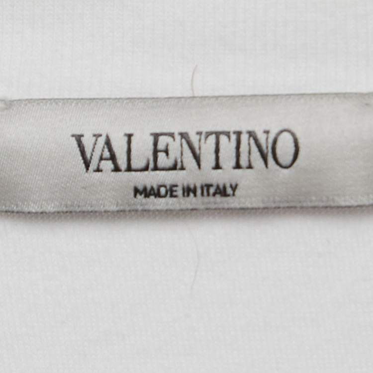Pre Owned Valentino White V-Logo Print Cotton T-Shirt 2XL