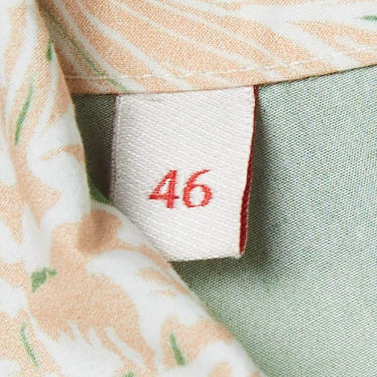 Pre Owned Valentino Green Pineapple Print Cotton Hawaiian Shirt S