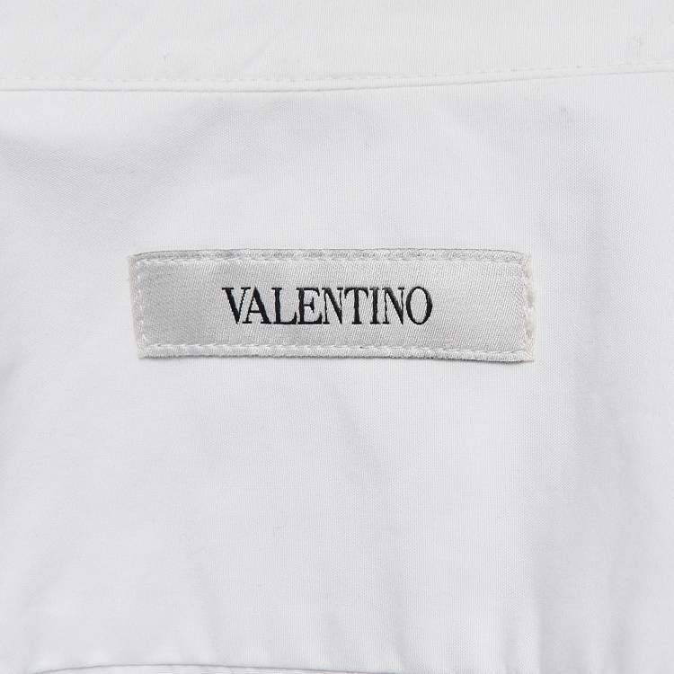 Pre Owned Valentino White Cotton Long Sleeve Shirt M