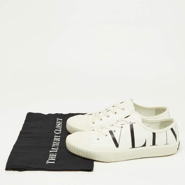 مملوكة مسبقًا Valentino White Leather VLTN Low Top Sneakers Size 40.5
