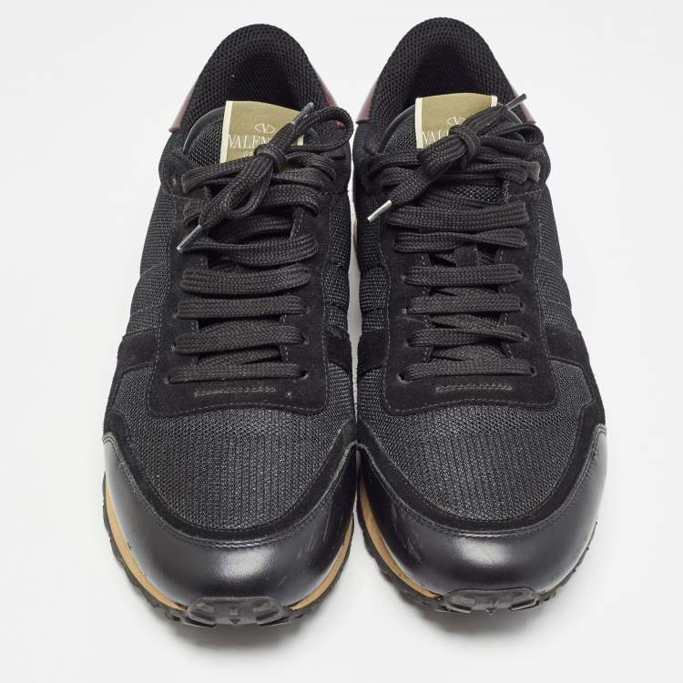 Pre Owned Valentino Multicolour Leather Suede and Mesh Rockrunner Low Top Sneakers Size 42.5