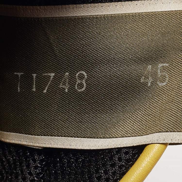 Pre Owned Valentino Yellow Suede and Leather Rockstud Sneakers Size 45