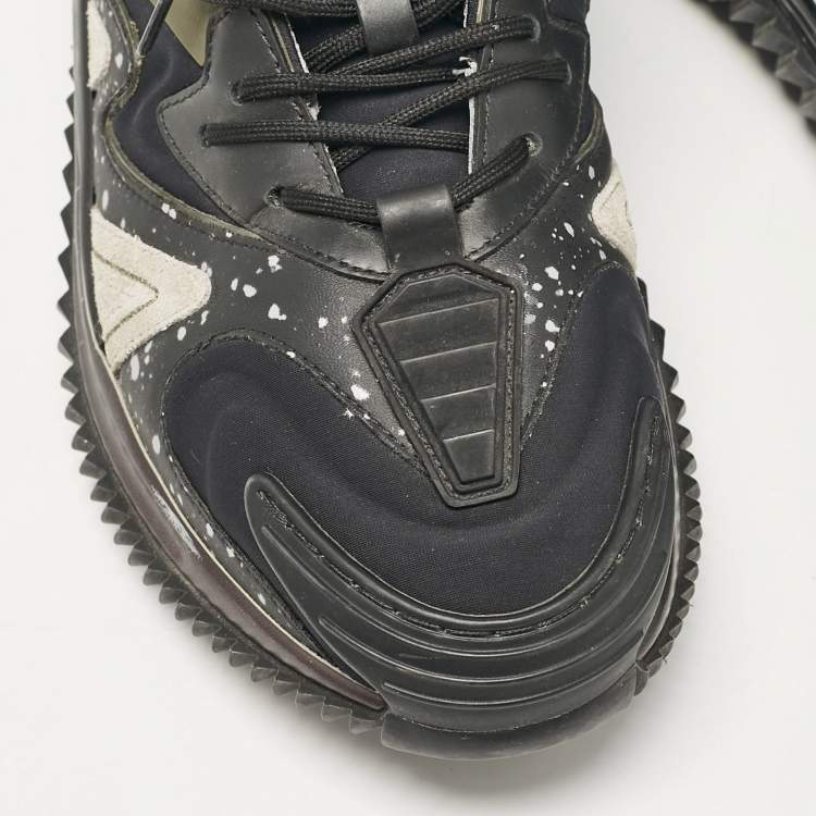 Pre Owned Valentino Multicolor Leather and Neoprene Wade Runner Lace Up Sneakers Size 39