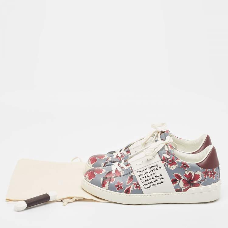 Pre Owned Valentino Multicolor Leather Lace Up Sneakers Size 43