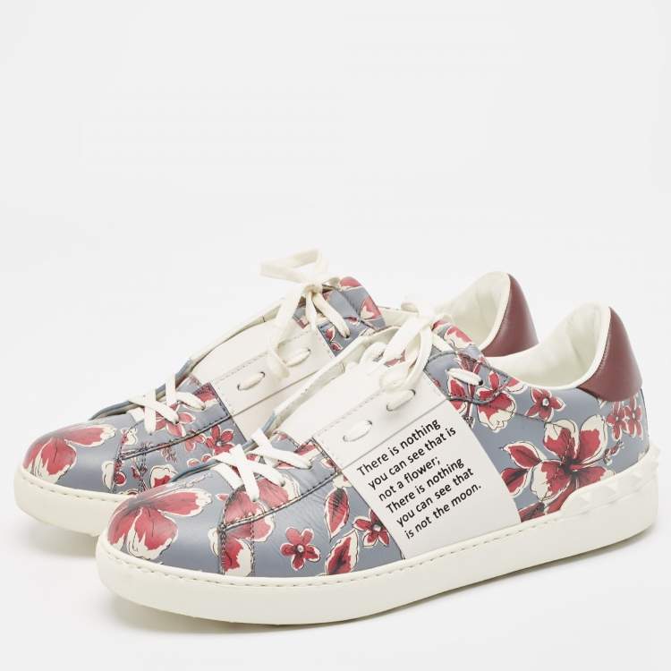 Pre Owned Valentino Multicolor Leather Lace Up Sneakers Size 43